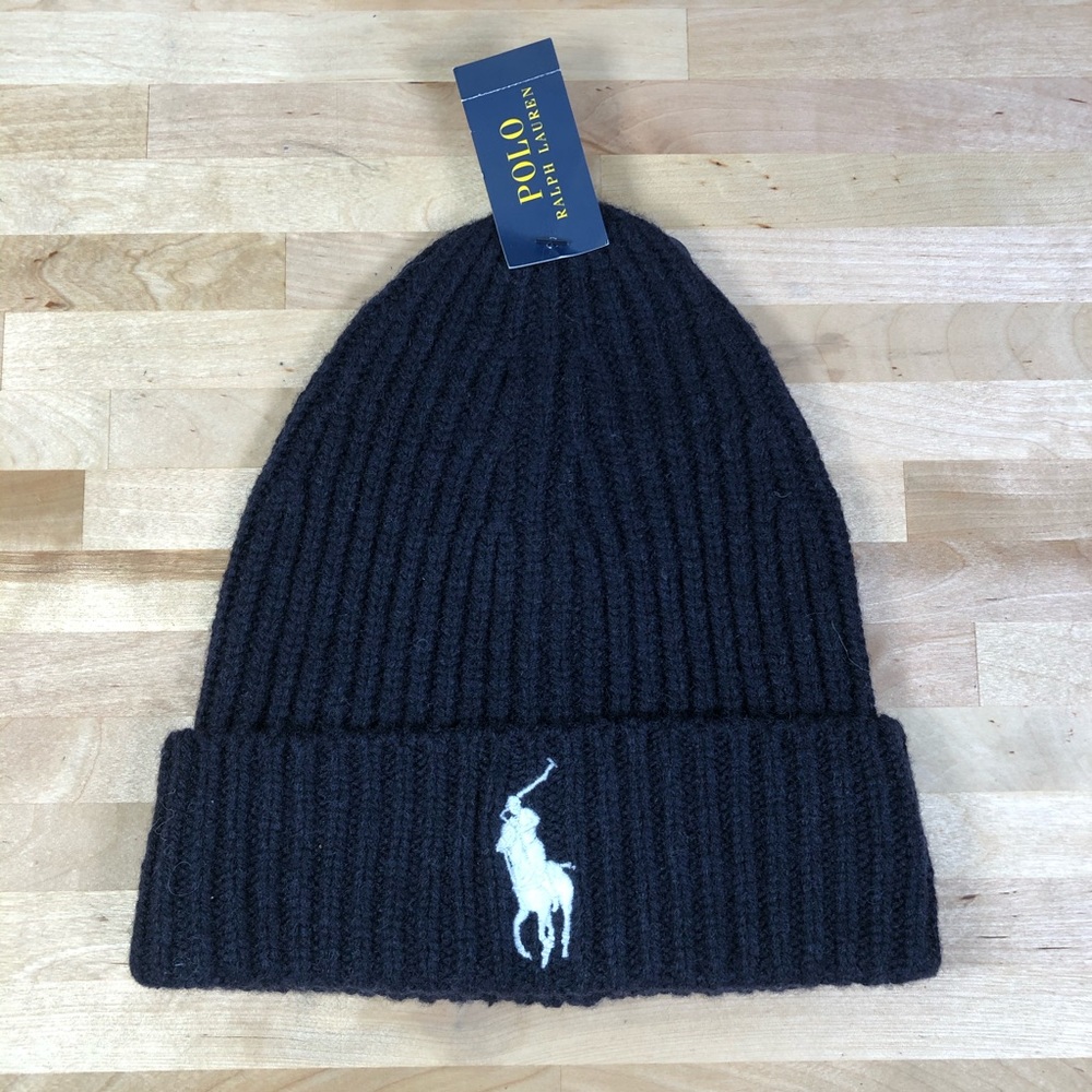 Polo Ralph Lauren Wool Big White Pony Beanie